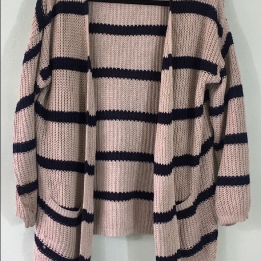 💕 Cream and Blue Knit Cardigan,M/L